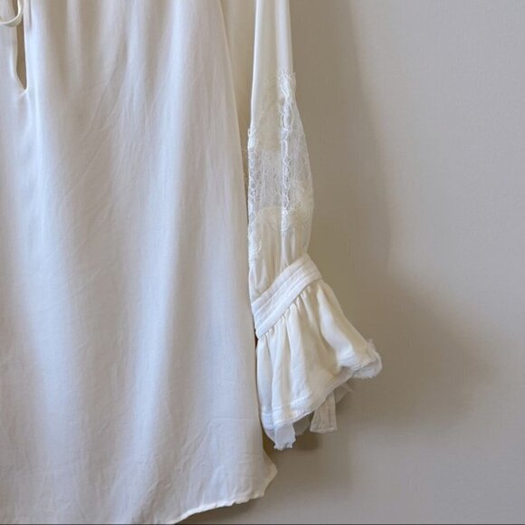 TORY BURCH 100% SILK WILLOW BLOUSE Ivory Top Lace - Picture 9 of 11